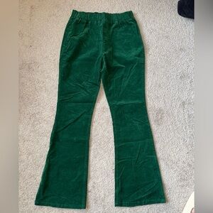 Green Corduroy-style Flared Bottoms